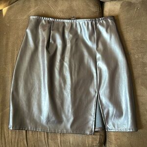 Brown Leather Windsor skirt